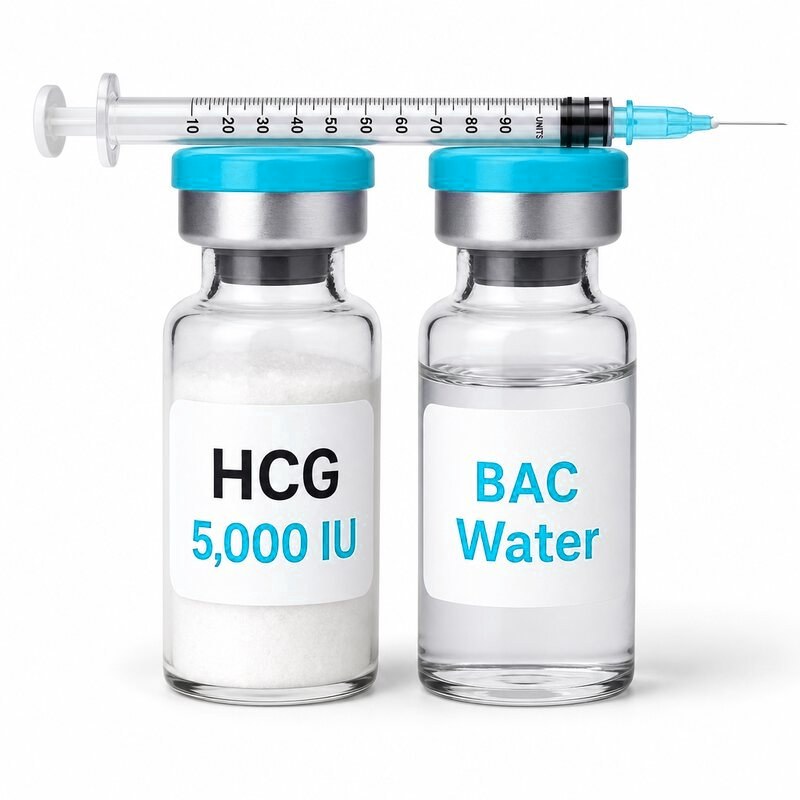 An HCG vial strength in IU with a water volume