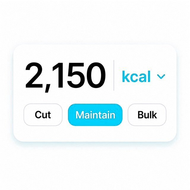 Calorie targets and a protein range as results