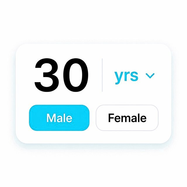 Age, height and weight entered in a calculator